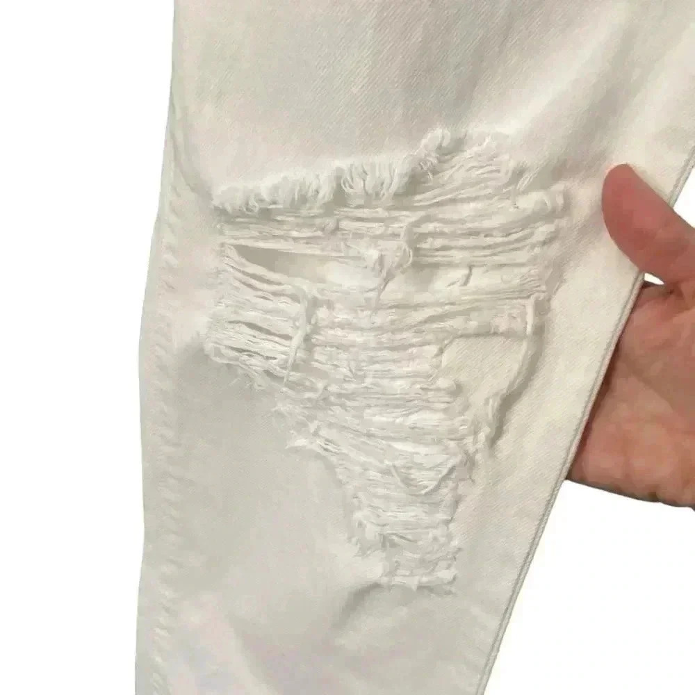 SLVRLAKE London Straight Jeans White Destroyed size 26 - Picture 6 of 12
